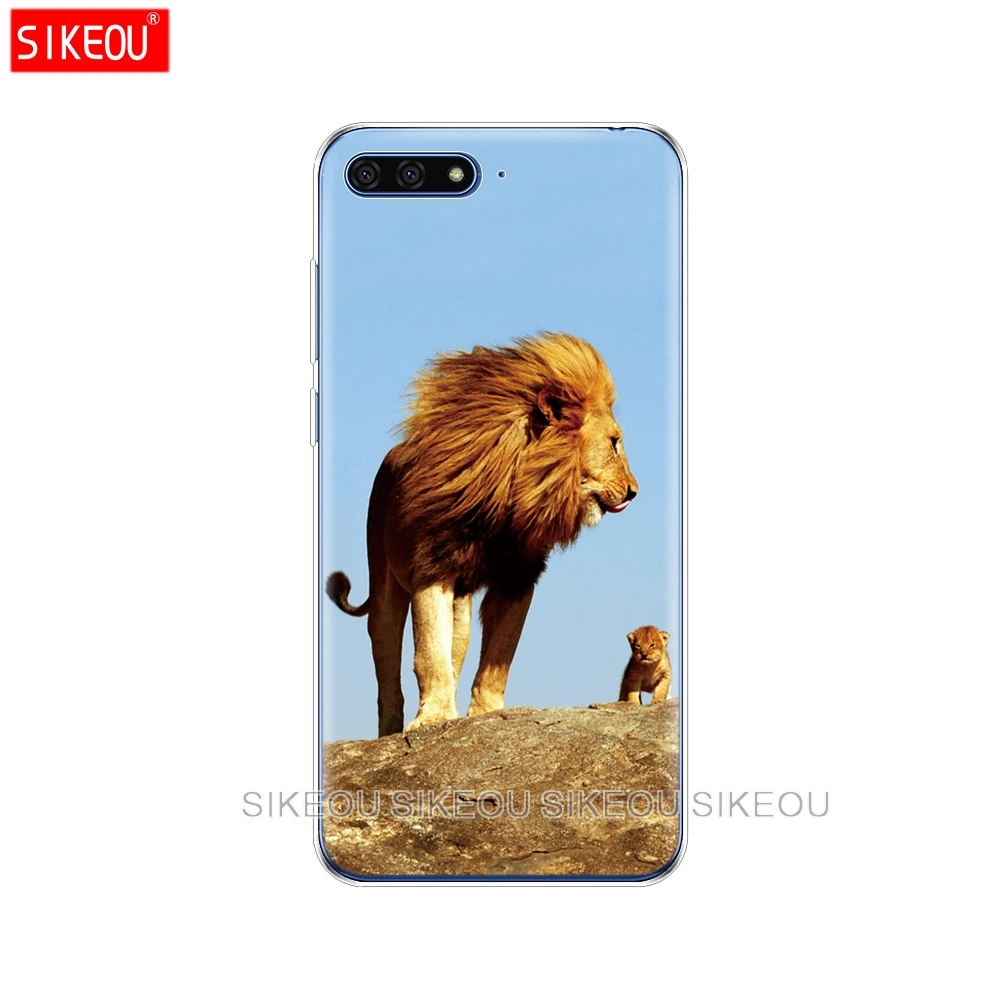 Силиконовый чехол для телефона Huawei Honor 7A PRO 7C Y5 Y6 Y7 Y9 2017 2018 Prime big lion on the stone|Бамперы| |