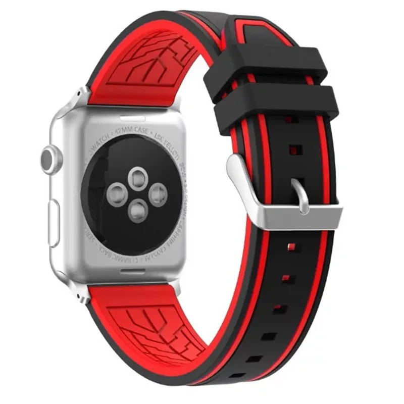 Двухцветный силиконовый ремешок для Apple Watch 38 мм 42 серия 1 2 3 цветочный цветочные