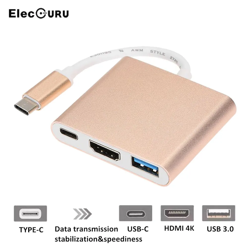 USB 3.0 Type C HDMI 4K конвертер 3 1 Hub адаптер кабель для быстрой зарядки Macbook ChromeBook