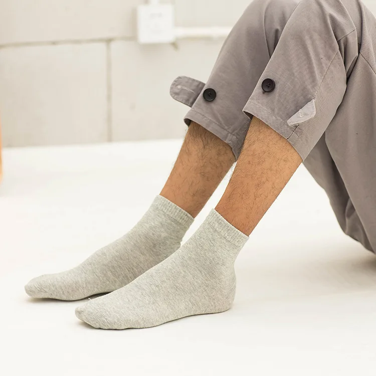 Хлопковые носки мужские однотонные модные башмачки короткие с закрытым носком