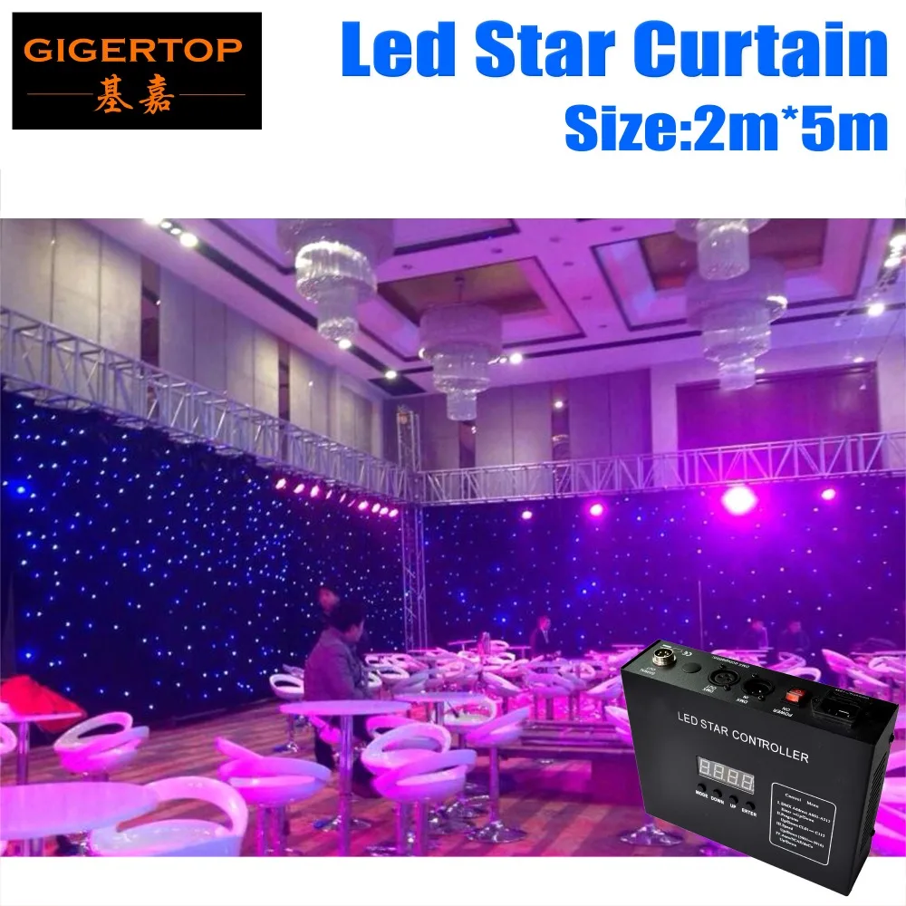 2M*5M&5M*2M High Quality RGBW/RGB Color Curtain,LED Star Cloth With Controller 90V-240V Light Curtain Flightcase Optional