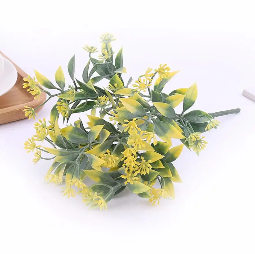 

5pcs Artificial Chrysanthemum Green plant Branch For Flower Arrangement Props Wedding Bouquet Home Bar Hotel Decoration