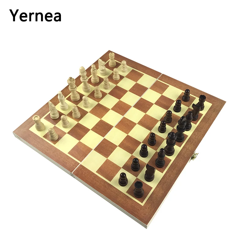 Шахматы Yernea деревянная игра складные шахматы короля 7 см набор шахматных игр 34*34*1