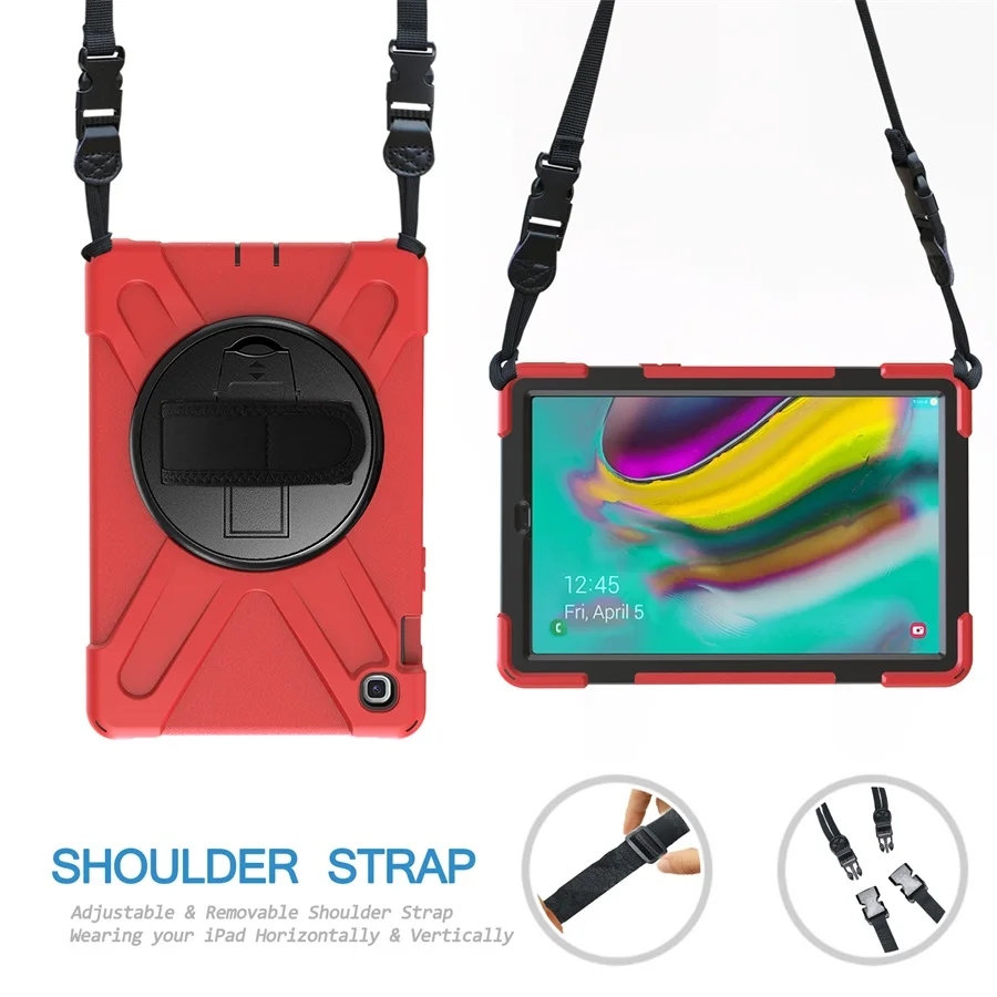 Red Strap Для Galaxy Tab S5e 10,5 чехол, противоударный сверхпрочный защитный чехол для samsung Galaxy Tab S5e 10,5 дюймов SM-T720 T725 - Цвет: Red Strap
