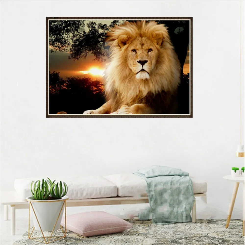 5d diy diamond painting lion animal crossing partial mosaic paintings embroidery paint with diamonds dimond | Дом и сад