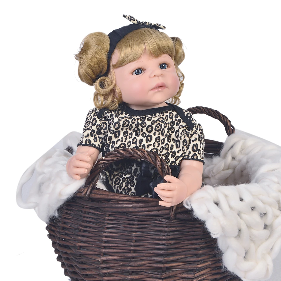 

55cm Bebes reborn Full Body Silicone Reborn Sweet Girl Baby Doll Toys Newborn Princess Toddler Babies Doll gift for child