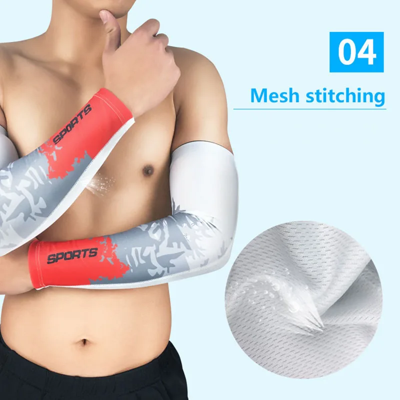 Sports Ice Silk Sleeves Breathable Thin Men Women Riding Hiking Fishing Basketball Sunscreen Sleeve Arm Guard | Спорт и развлечения