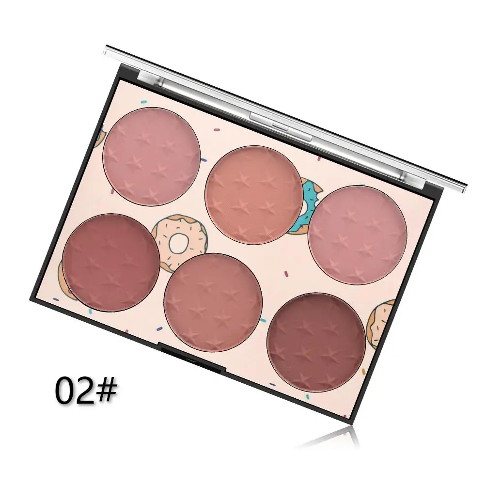 6 Colors Blush Palette Face Mineral Pigment Powder Natural Makeup Eyeshadow Charming Color Contour Shadow Professional
