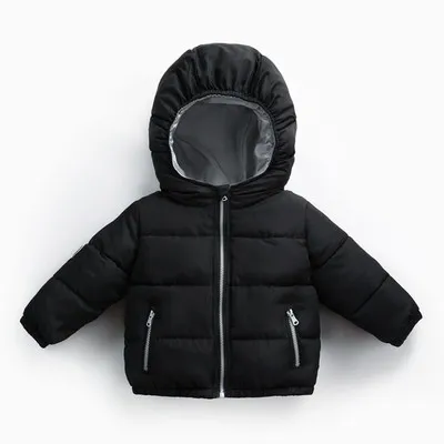 Пальто с капюшоном для мальчиков и девочек теплая верхняя одежда детей Осень
