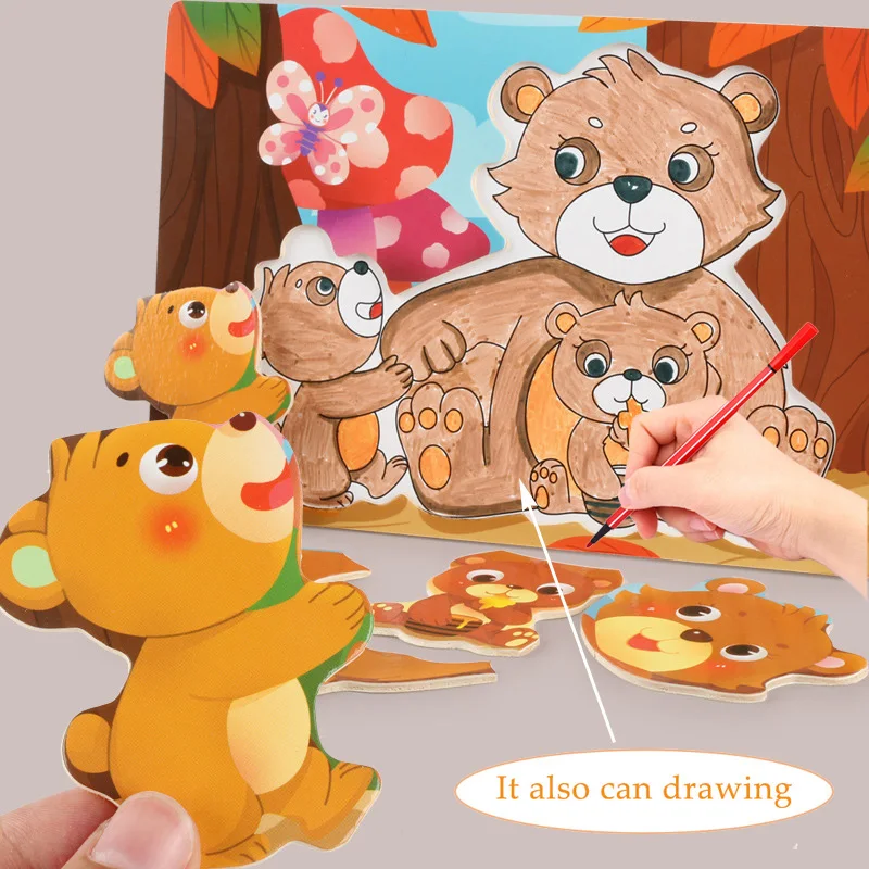 Развивающие деревянные игрушки Монтессори для детей пазлы раннего обучения