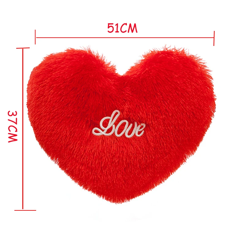 

Classic Red Heart Cushion Love Pillow Plush Toy Red Heart Shaped Sofa Cushion Room Ornaments Boys Girls Birthday Gifts