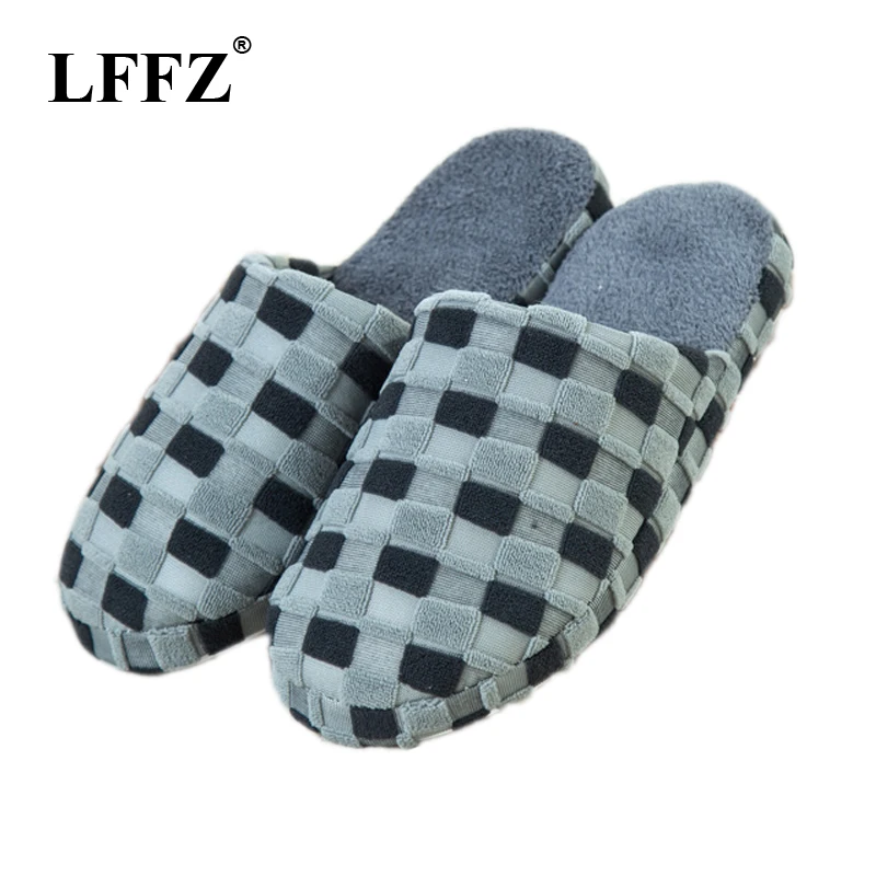 LFFZ 2018 Новый осень зима теплые мужские тапочки с хлопковыми стельками Для