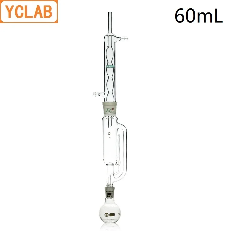 YCLAB 60mL Extraction Apparatus with Bulbed Condenser and Ground Glass Joints Laboratory Chemistry Equipment