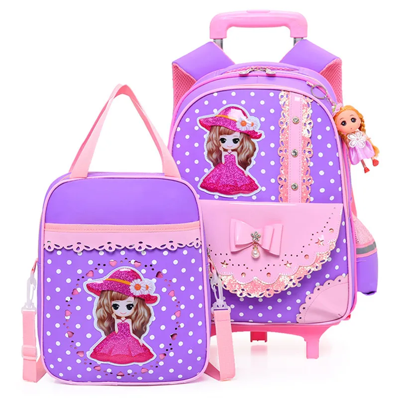 Cartoon girl pattern children orthopedic school bag girl schoolbag hollow out lace design pink princess waterproof backpack 2018