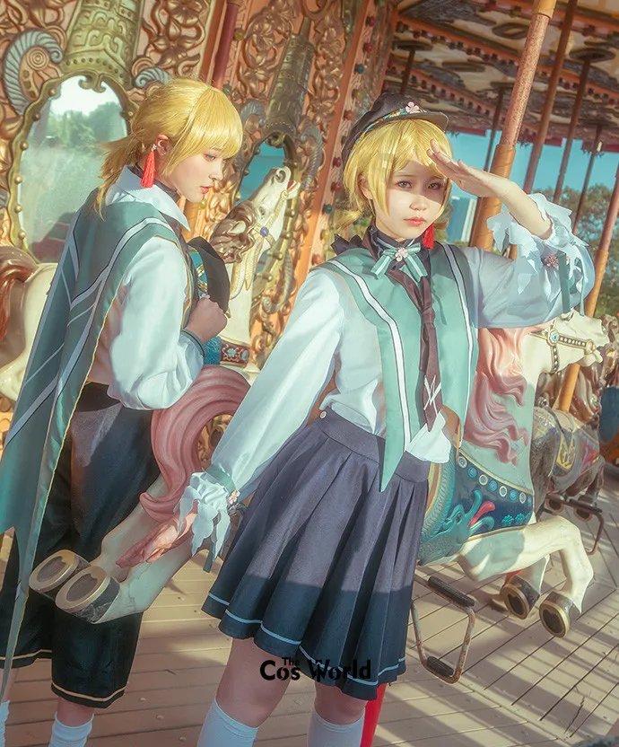 Плащ Vocaloid Kagamine Len топы брюки плащ Rin платье Униформа наряд аниме костюмы для