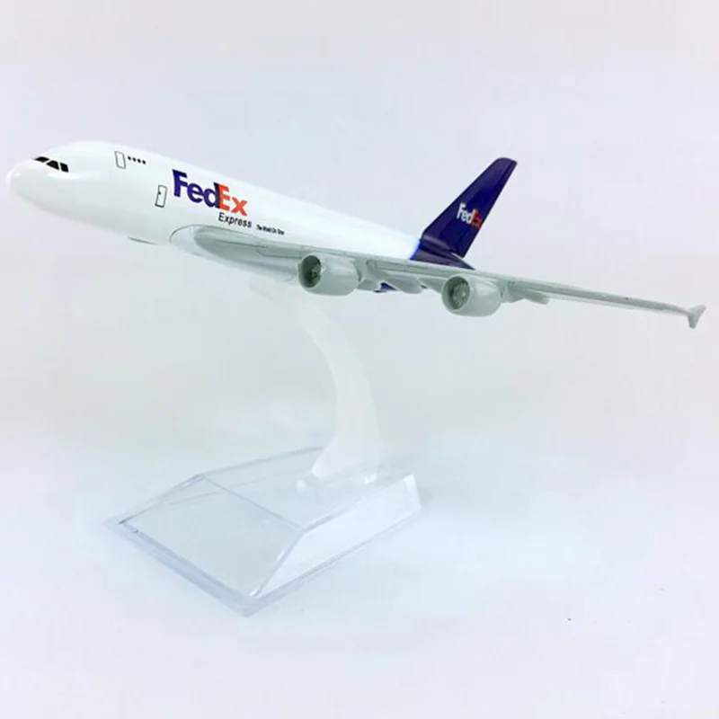 14 см 1:400 Airbus A380-800 модель FedEx Экспресс самолет с базовым сплавом самолет коллекционный дисплей игрушка модель Коллекция