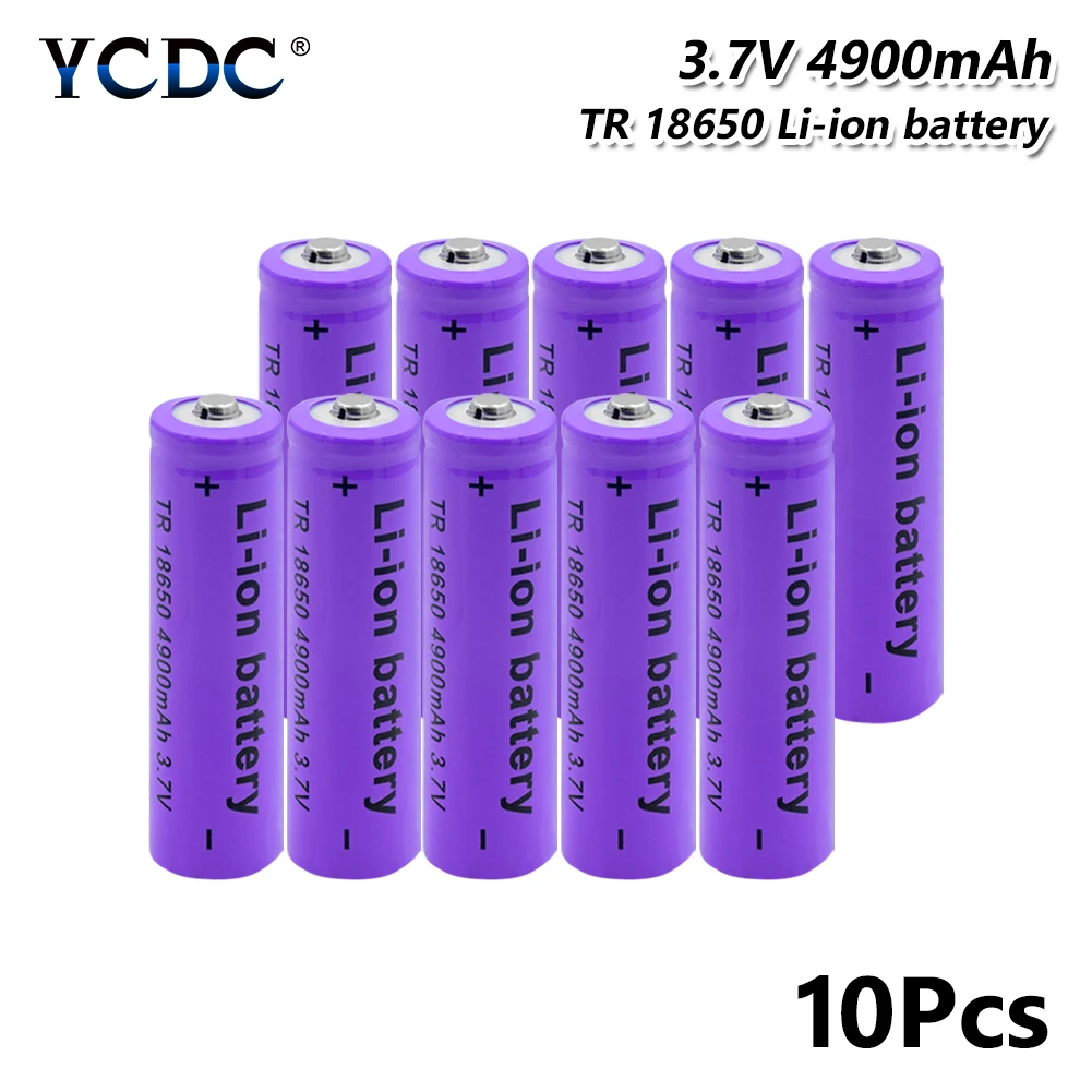 1/2/4/6/8/10x TR 18650 литий-ионная батарея 3,7 V 4900mAh литий-ионная батарея Rechagreable 4900mAh 18650 фонарик батарея