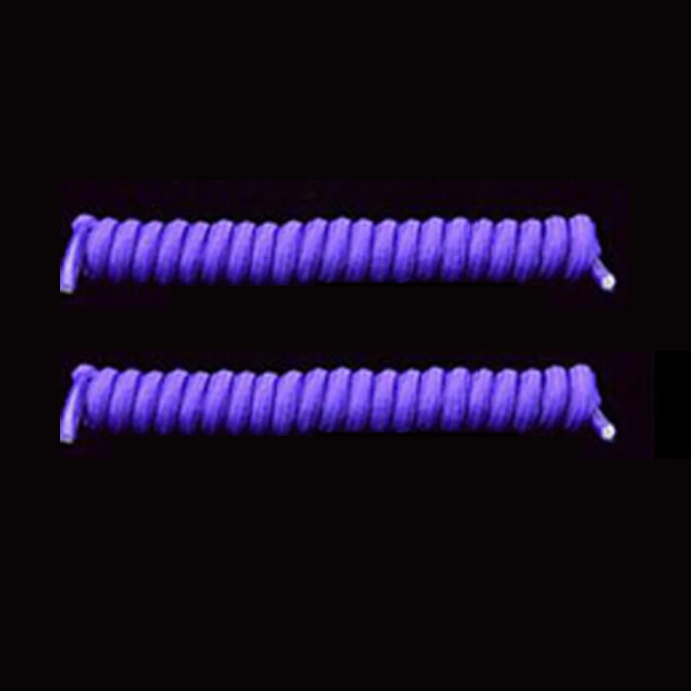 3 Pairs Purple KOTLIKOFF/3 пары,, шнурки без завязок, 11 ярких цветов, фиксирующий башмак, шнурки, весенние вьющиеся эластичные шнурки для обуви - Цвет: 3 Pairs Purple