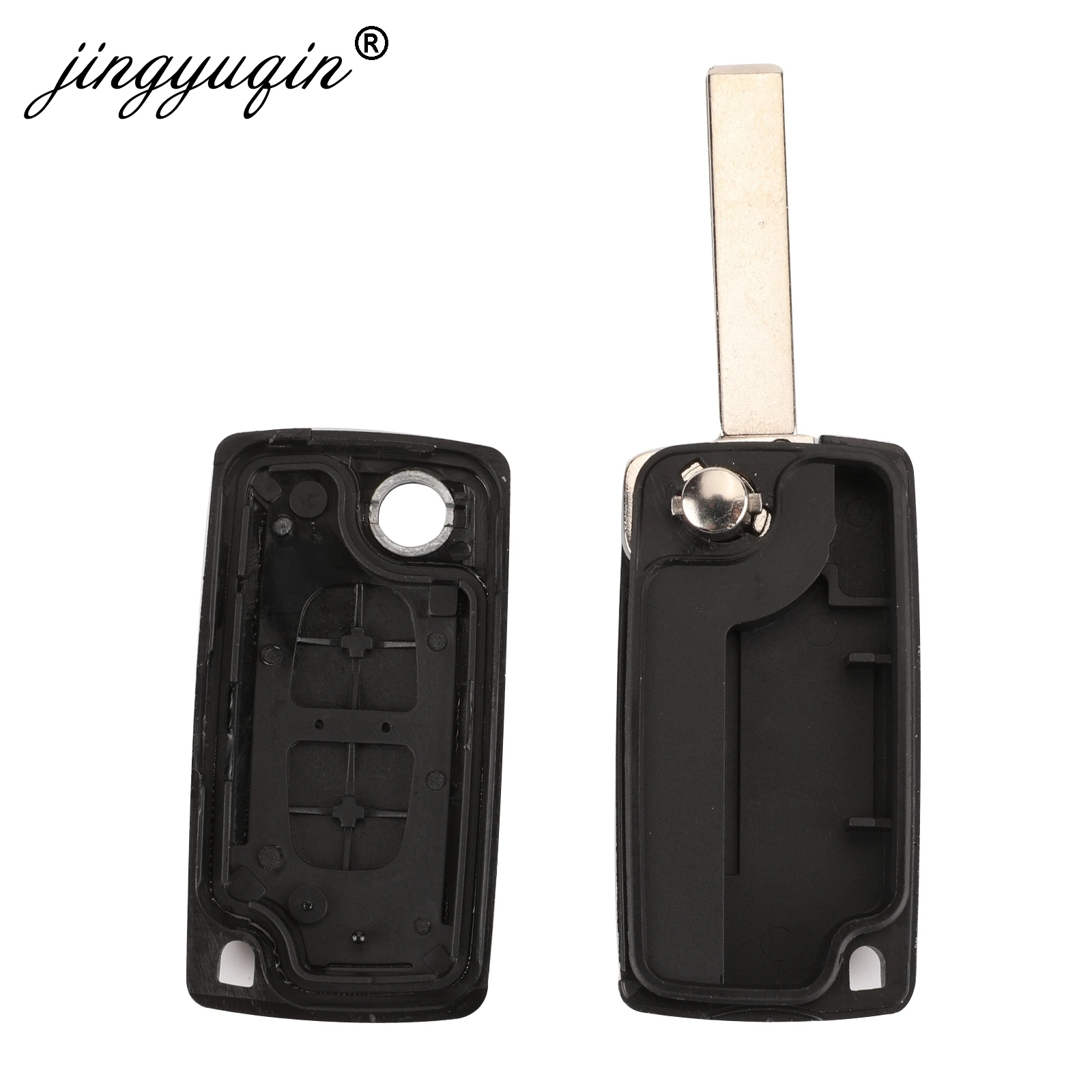 Jingyuqin 10 шт./лот VA2 пустой 2BTN дистанционный флип чехол для ключа CITROEN C2 C3 C4 C6 Berlingo Peugeot
