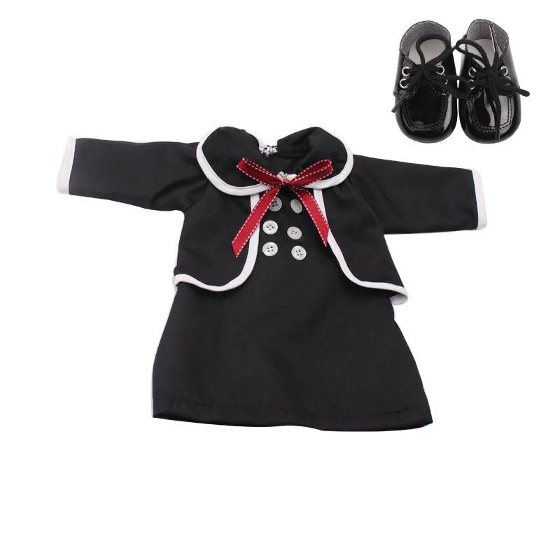 Black 18 дюймов девушки кукла платье мульти-стиль костюм Юбки с обувью Американская Одежда для новорожденных детские игрушки подходят 43 см Детские куклы c1 - Цвет: Black