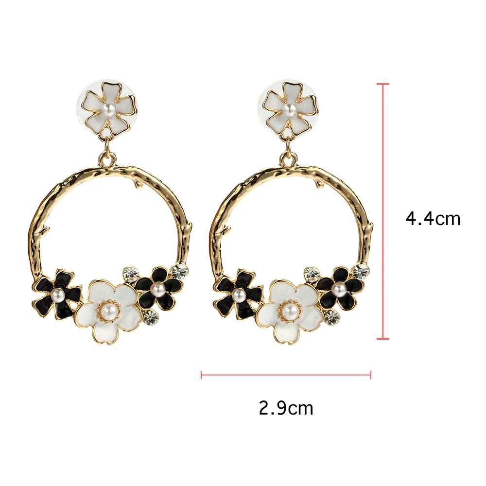 Women Girl Dangle Drop Earrings for Ladies with Flower Floral Small Pearl Long Fashion Personality | Украшения и аксессуары