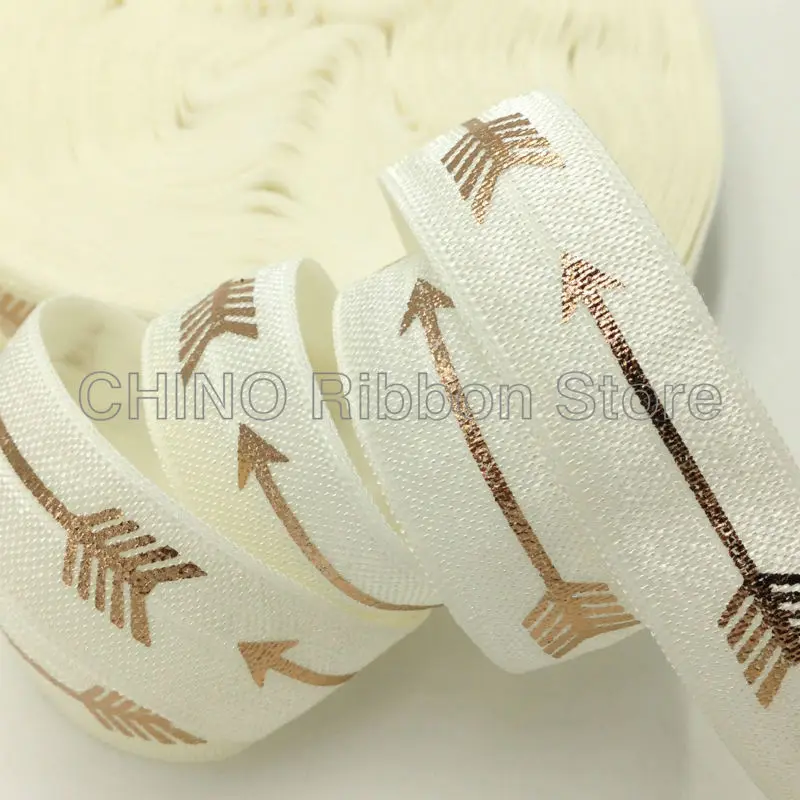 10 ярдов 5/8 &quotРозовое Золото Стрелка из фольги печати цвета слоновой кости на