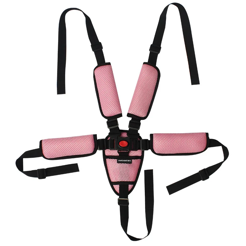 Stroller belt pink Пятиточечный ремень безопасности аксессуары для коляски универсальное сиденье и ремень для стула промежность и плечо протектор yoyo yoya Plus Babyyoya - Цвет: Stroller belt pink
