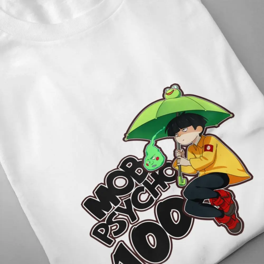 Mob Psycho 100 футболка зонтик Лягушка Винтажный стиль короткий рукав o-образным
