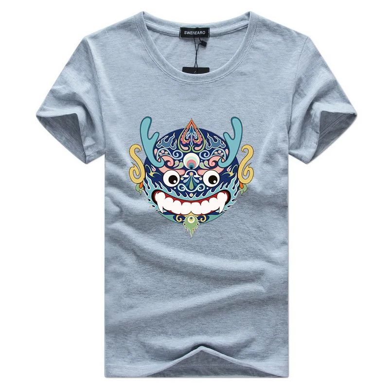 SWENEARO wholesale 2021 New Black High quality printing Kirin men T-shirt fashion brand clothing summer cotton t shirts | Мужская одежда