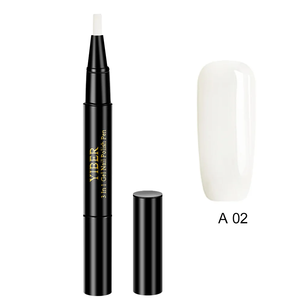 3 в 1 УФ Гель-лак для ногтей полированный лак для ногтей портативный Карандаш для ногтей Топ праймер простая в эксплуатации ручка дизайн ногтей TSLM1 - Цвет: 02