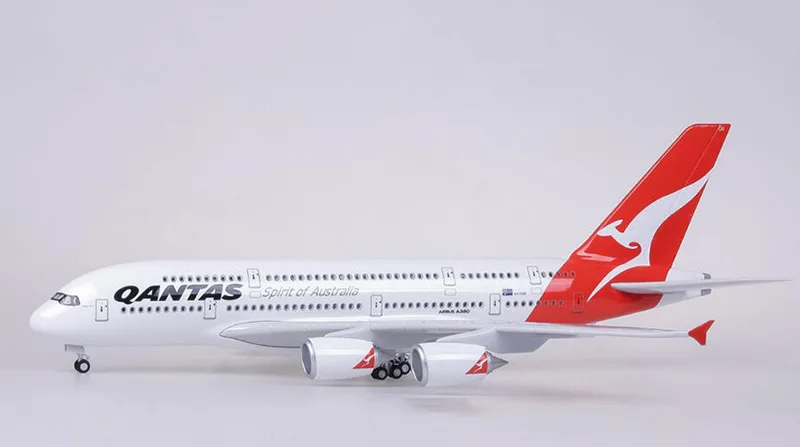 1/160 масштаб 50,5 см самолет Airbus A380 QANTAS авиакомпания Модель W светильник и колесо литой пластик смолы самолет для сбора