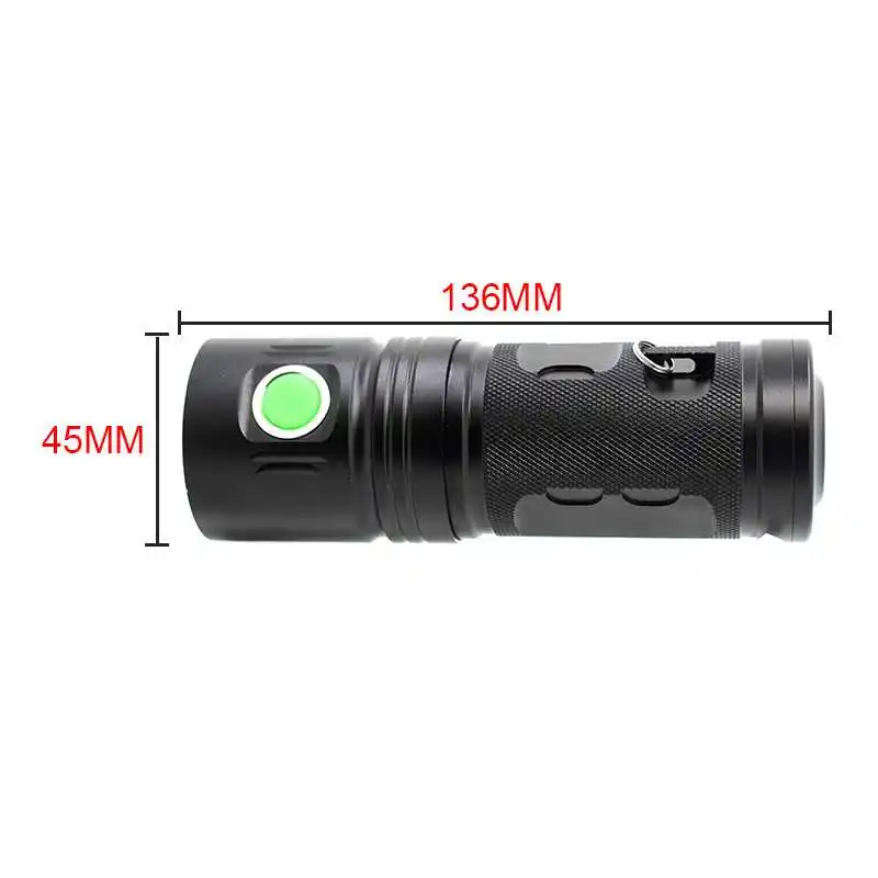 мощный светодиодный фонарик USB яркий xhp70 18650 3Режим Фонарь аккумуляторный для