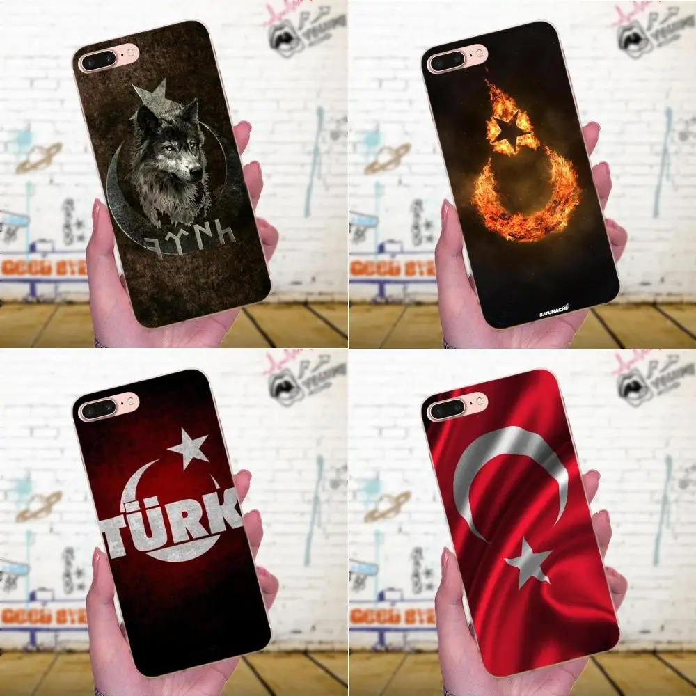 Мягкий защитный чехол с флагом турецкого волка для Apple iPhone X XS Max XR 4 5 5C 4S SE 6 6S 7 8