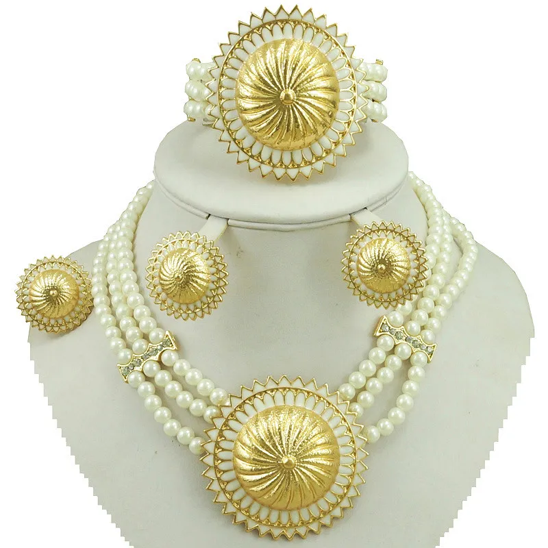 Африканские Ювелирные наборы из бисера набор золотых ювелирных изделий