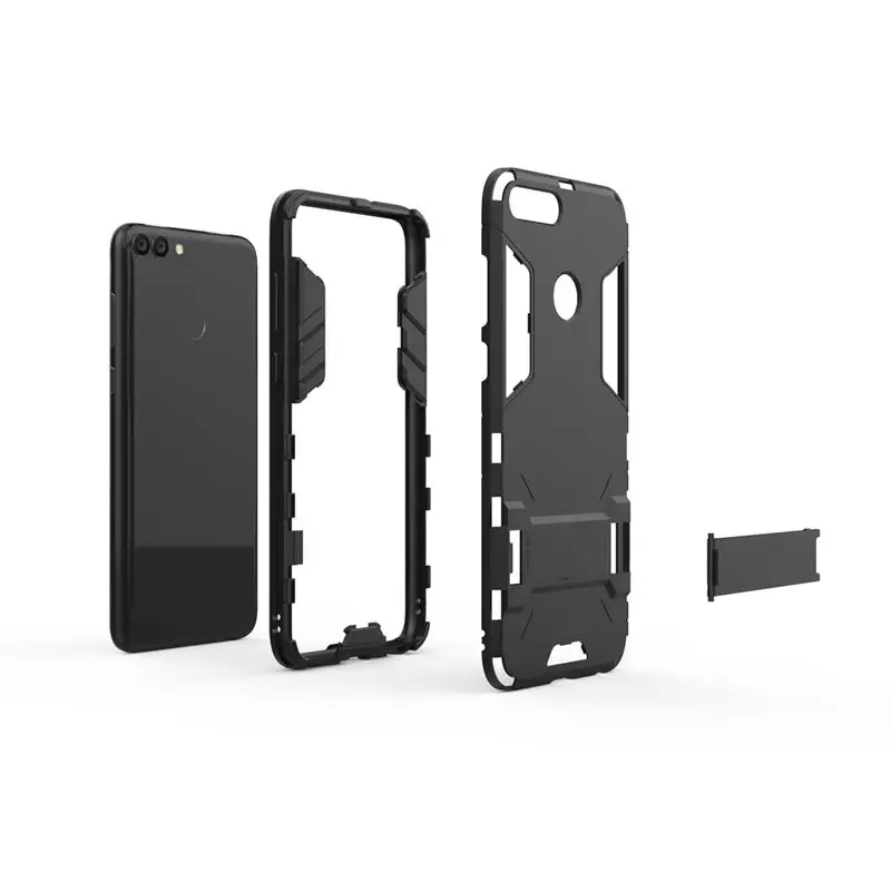 Для Huawei P Smart Case 5 65 роскошный армированный Гибридный Силиконовый + жесткий чехол