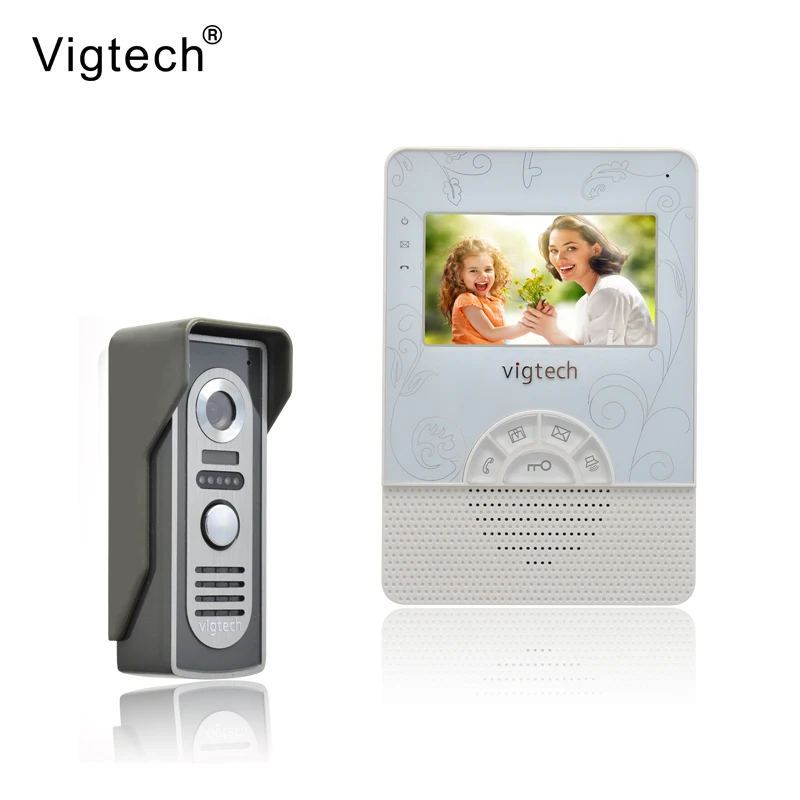 

Видеодомофон Vigtech с ЖК-экраном 4,3 дюйма, проводной дверной звонок, инфракрасная камера ночного видения