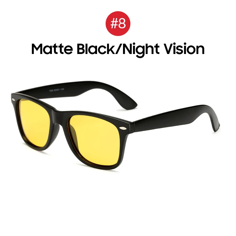8 Matte Black Night VIVIBEE, Классические солнцезащитные очки, мужские, поляризационные,, женские, синие линзы, поляризационные, для ночного вождения, поляризационные, солнцезащитные очки для женщин, для вождения - Цвет линз: 8 Matte Black Night