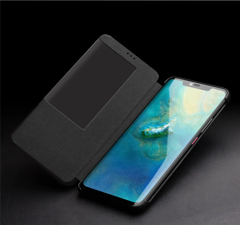 QIALINO, Модный чехол из натуральной кожи для huawei mate 20X5G, тонкий флип-чехол с умным окошком для mate 20 Pro 6,53/6,39/7,2 дюйма