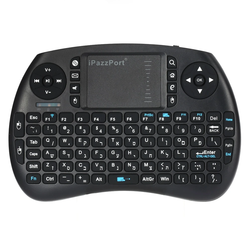 IPazzPort KP-810-21 S многофункциональный мини беспроводной иврит язык полный QWERTY