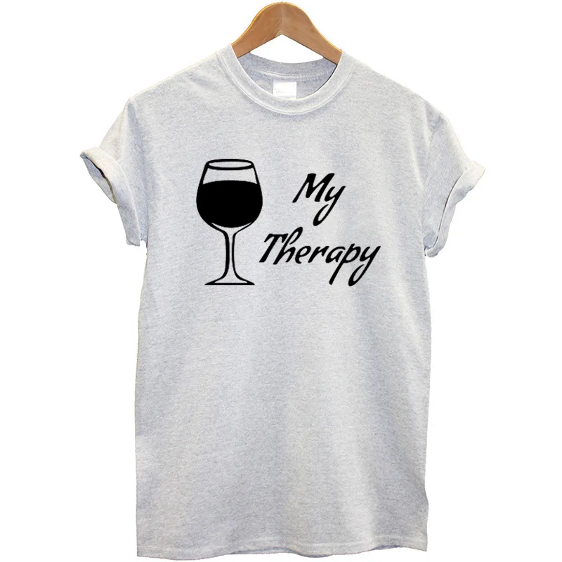 Модная женская футболка My Therapy вино с коротким рукавом Круглый вырез летние топы