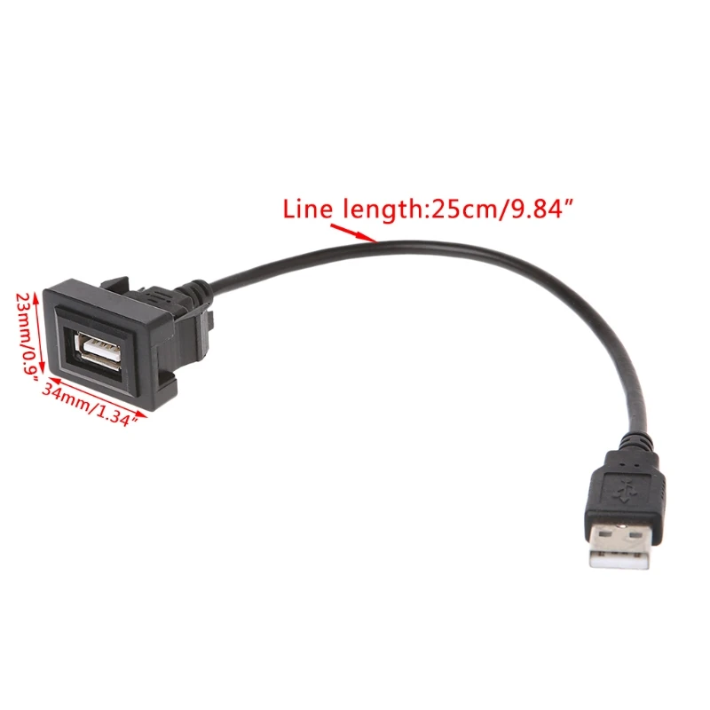 

AUX USB Port Cable 12-24V Cord Wire USB Charging Adapter for Toyota Vios/Corolla