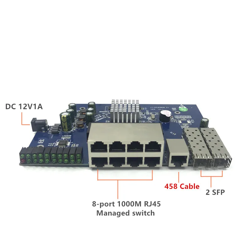 IP Management 8-port 10/100/1000Mbps PoE Ethernet Switch Module Managed with 2 Gigabit SFP Slots gigabit switch | Компьютеры и офис