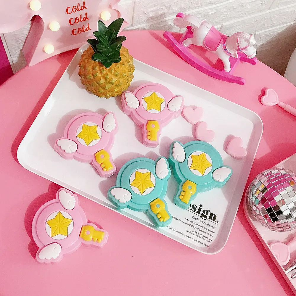 

Cartoon Anime Gift Lovely Card Captor Sakura Invisible Glasses Case Girl Double Box Angel Wing Stars Portable mini storage box