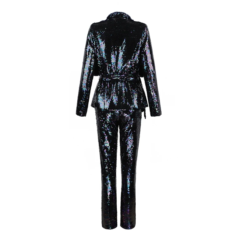 Женский офисный костюм INDRESSME комплект из 2 х предметов блейзер с блестками и v