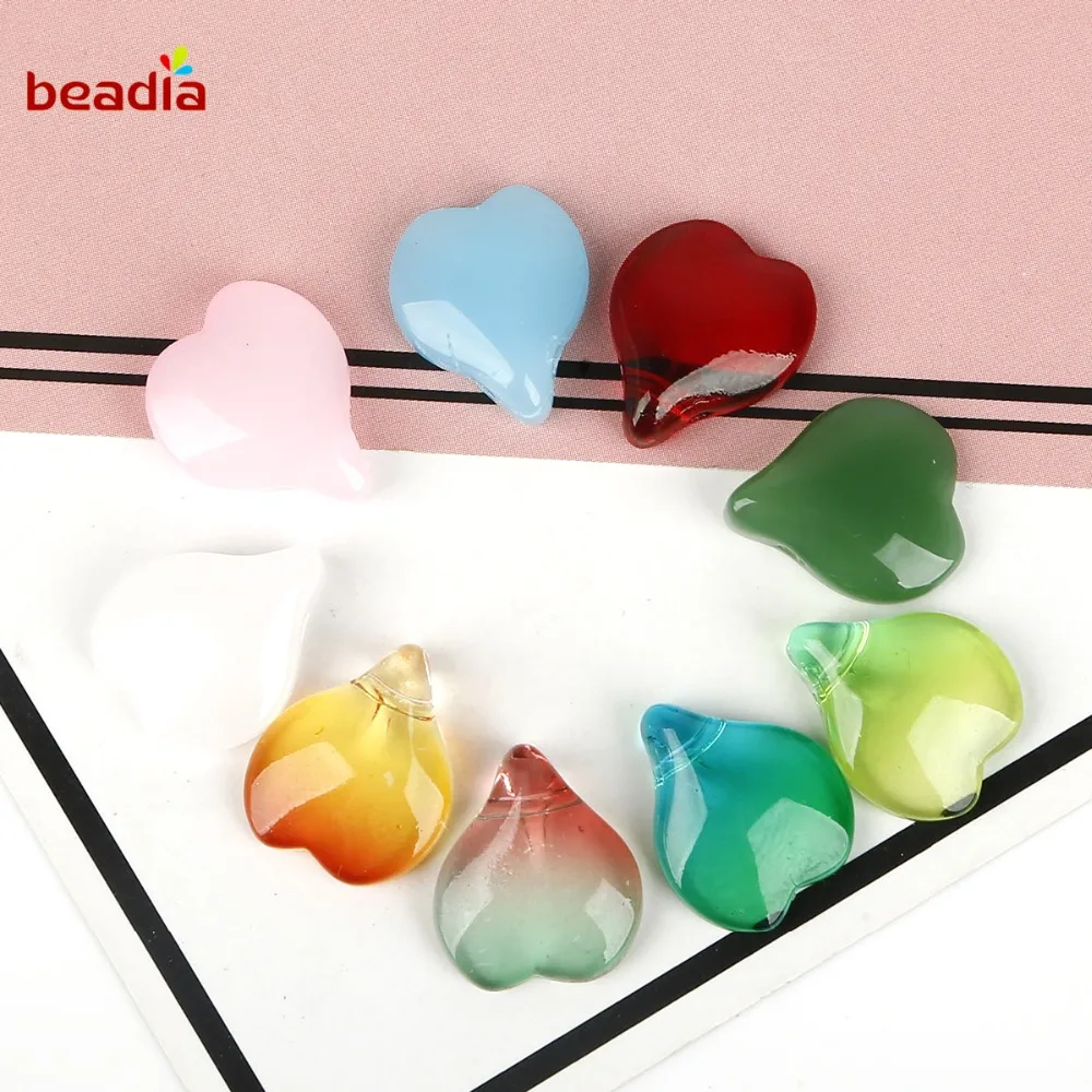 20 шт. многоцветные лепестки чешского стекла прессованные плоские Цветочные