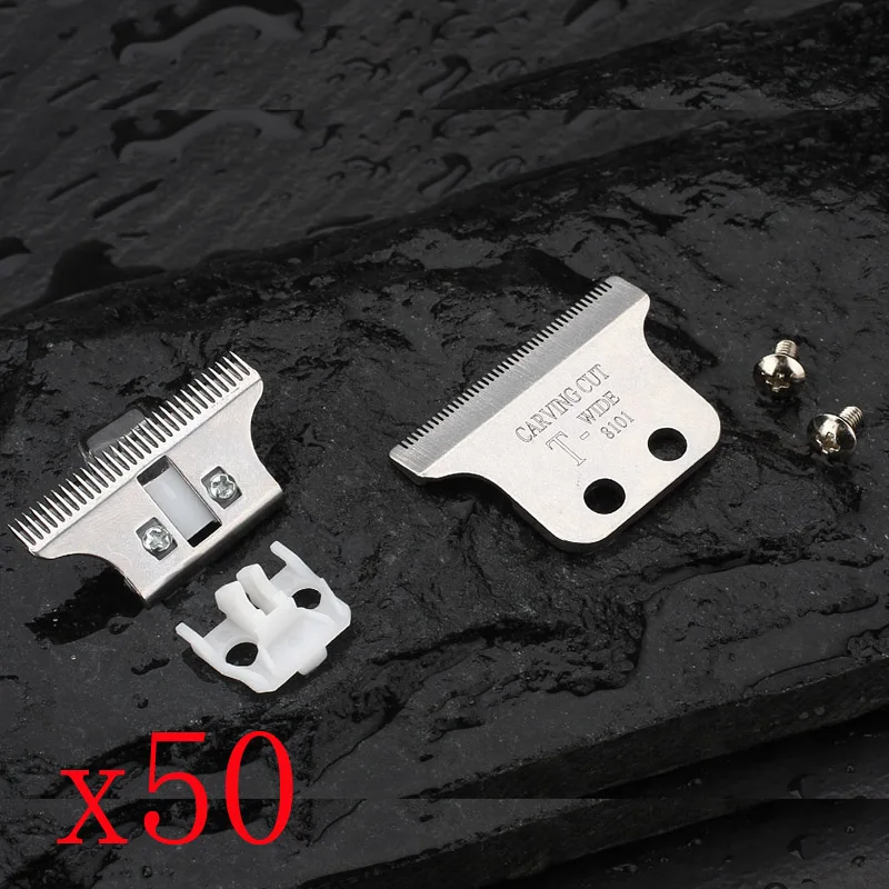 Silver 50 sets 8101 T-Wide Сменный Набор лезвий для стрижки волос, Парикмахерская режущая головка для электрического триммера для стрижки волос - Цвет: Silver 50 sets
