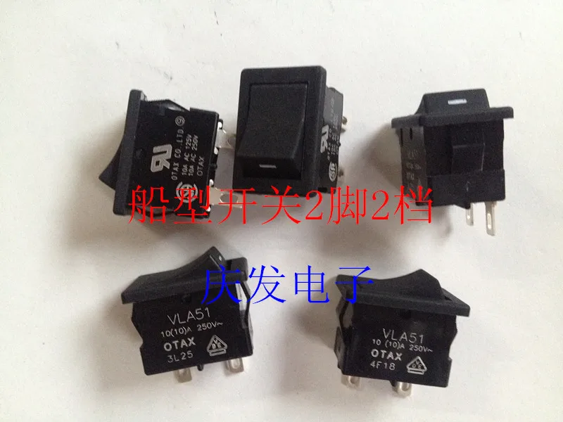 Оригинальный новый 100% клавишный переключатель VLA51 10A 250V 2pin 2gear с серебристым