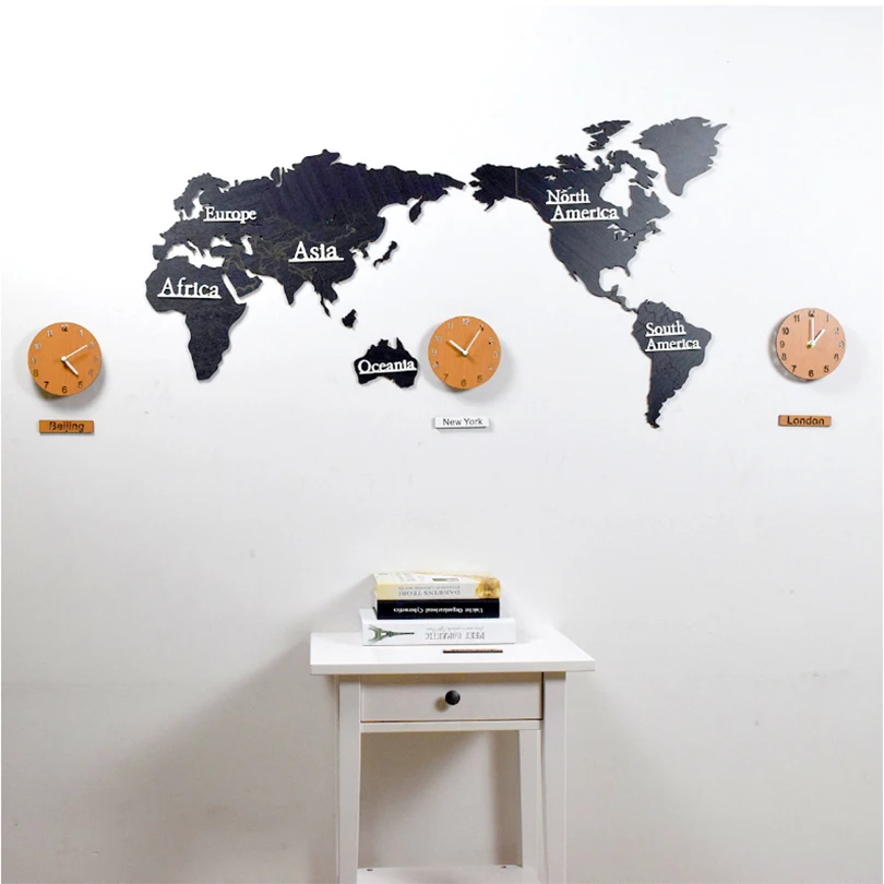 Настенные часы с изображением карты мира настенные украшения для дома отеля