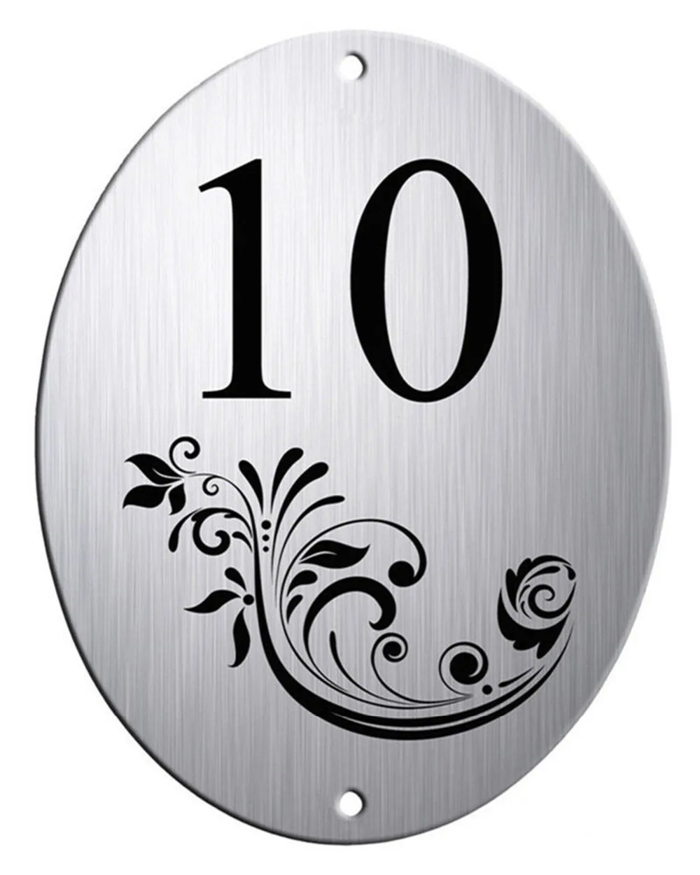 200*140mm Customized Door Silver Aluminium Oval House Plaque/Sign/Plate Black Design | Обустройство дома