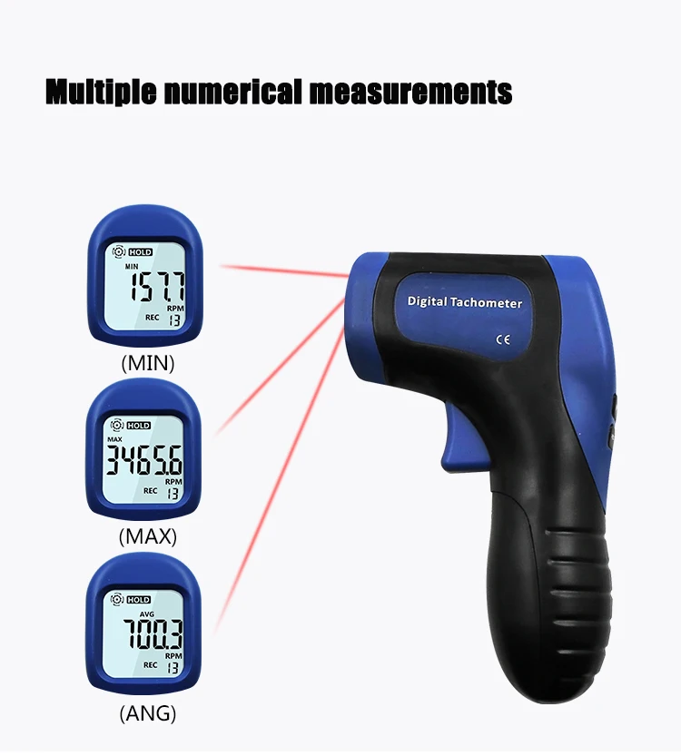 ProfessionTachometer цифровой ЖК-дисплей Тахометр лазерный Бесконтактный тахометр диапазон 2,5-99999 ОБ/мин мотор-Скорость метр с 1 шт. светоотрающей полосой